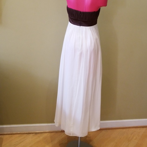BCBG Paris Classy Brown/WhiteTulle Strapless Dress - Picture 4 of 6